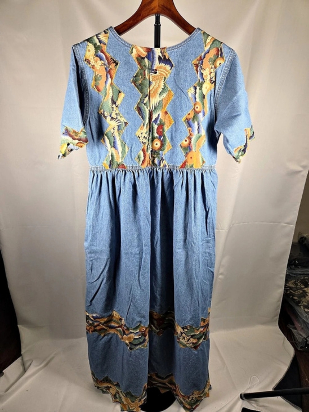 Upper West Side Floral Maxi Dress Blue Size Medium NWT